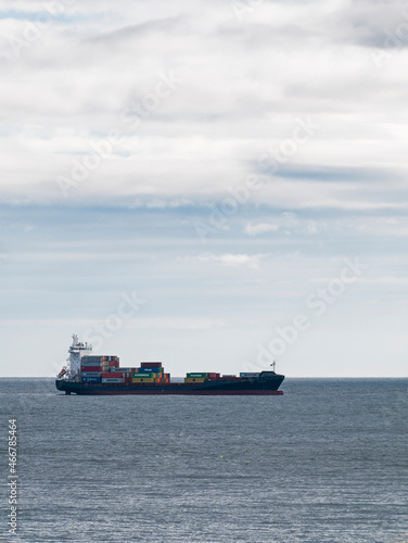 Container ship with copy space.