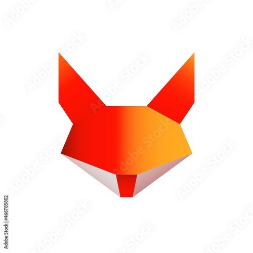 Fox polygon style logo colored icon. Logotype concept. Business. Trendy flat isolated on white symbol, sign used for: illustration, logo, mobile, app, design, web, dev, ui, ux, gui. Vector EPS 10