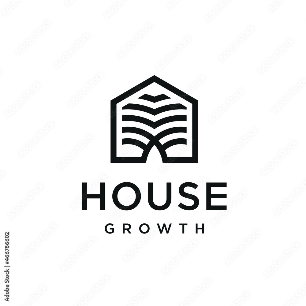 Building House Logo Design Growth Building House Logo Design Growth
