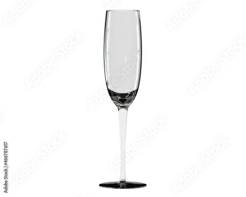 Champagne glass. Elegant champagne glasses. Clink glasses. Toast cup. 3D illustration.