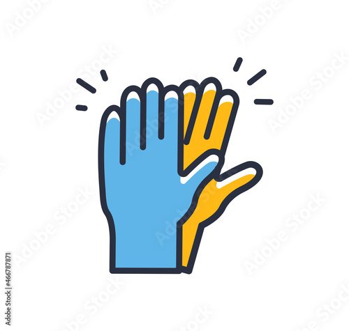 Latex gloves icon. Medical gloves isolated on white background. Design elements, colored. Element for mobile concepts and web apps. Flat style vector illustration.