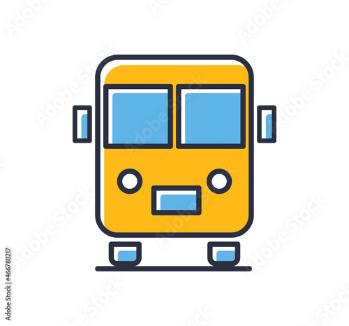Bus icon. Public transport isolated on white background. Design elements, colored. Element for mobile concepts and web apps. Flat style vector illustration.