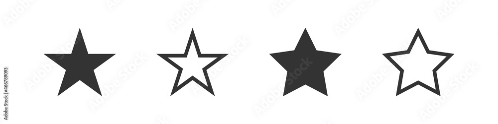 Shape star icon. Black and outline illustration. Isolated star symbol in vector flat Shape star icon. Black and outline illustration. Isolated star symbol in vector flat