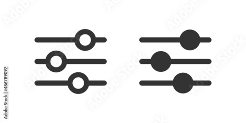 Setting icon. Control icon. Filter line symbol. Web control sign, equalizer simple illustration in flat