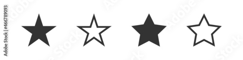 Shape star icon. Black and outline illustration. Isolated star symbol in vector flat