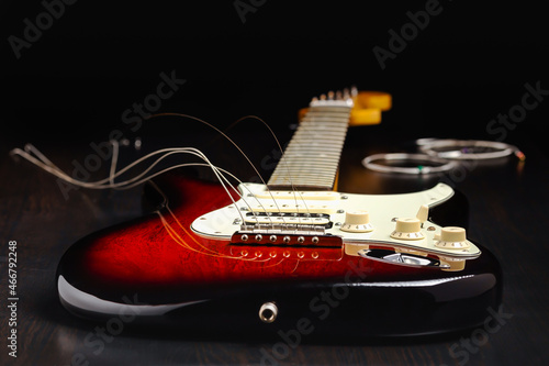 Replacing old strings on an electric guitar