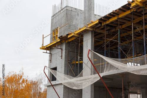 Construction safety net. Mesh that protects from falling anything on the construction site. Protective barrier
