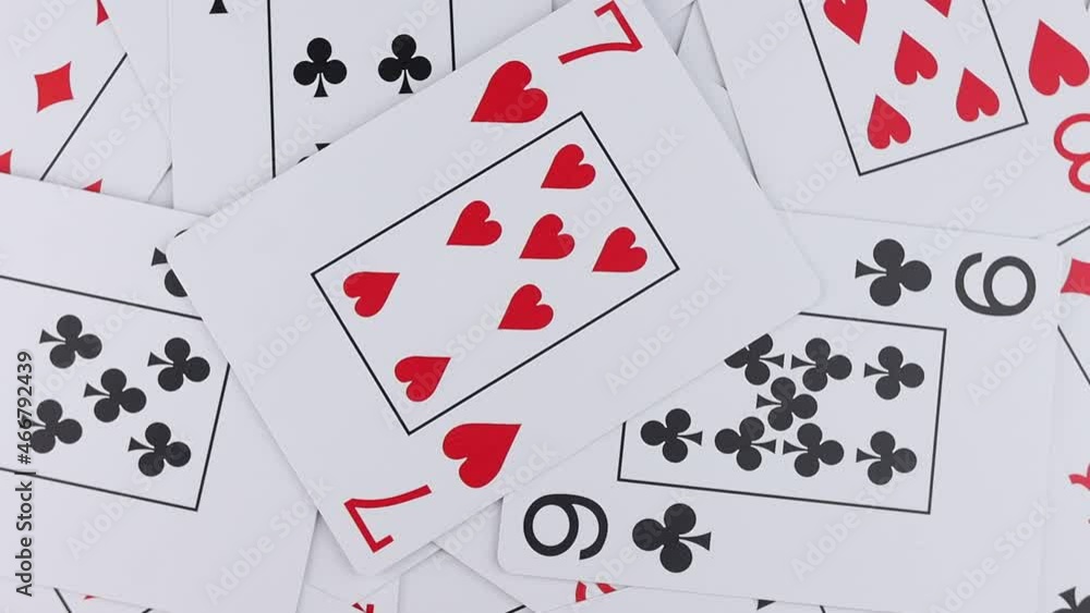 Rotating playing cards - close up view. Rotating playing cards - close up view.