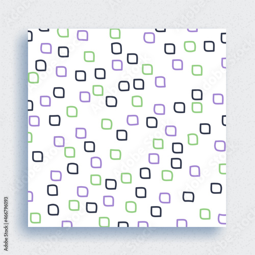 Patterns are done with brushes. Squares pattern . Vector wallpaper or fabric paint from brush strokes. Flat style vector illustration. photo