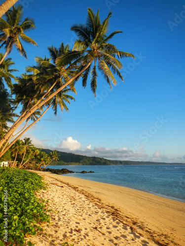 Sandy beach in Lavena village on Taveuni Island, Fiji