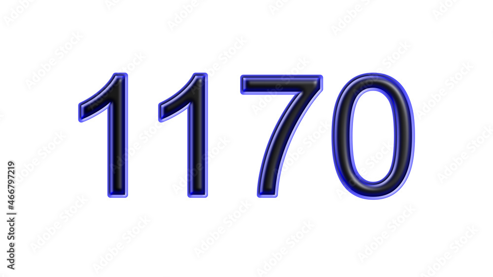 blue 1170 number 3d effect white background blue 1170 number 3d effect white background