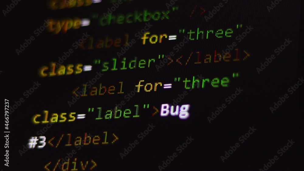 Programming code on computer screen Programming code on computer screen