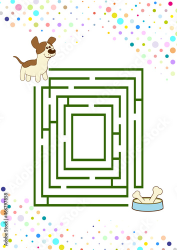 Obraz na płótnie Labyrinth with an animal. Developing children's game. vector w salonie