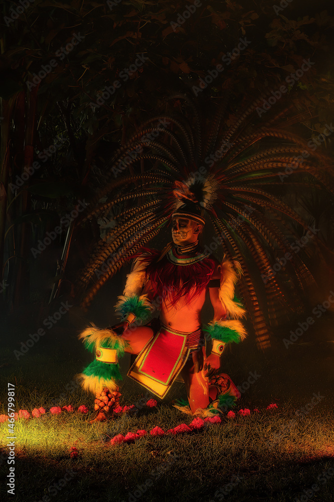 Aztec Man with traditional dress dance Aztec Man with traditional dress dance