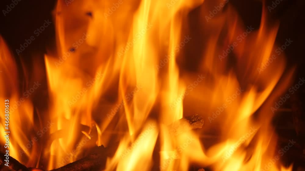 Real flames of wood combustion. Real flames of wood combustion.