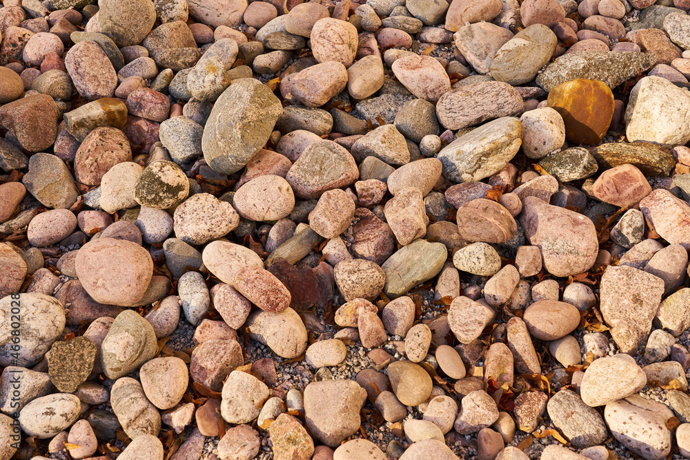 The road strewn with granite rubble as a background. The road strewn with granite rubble as a background.
