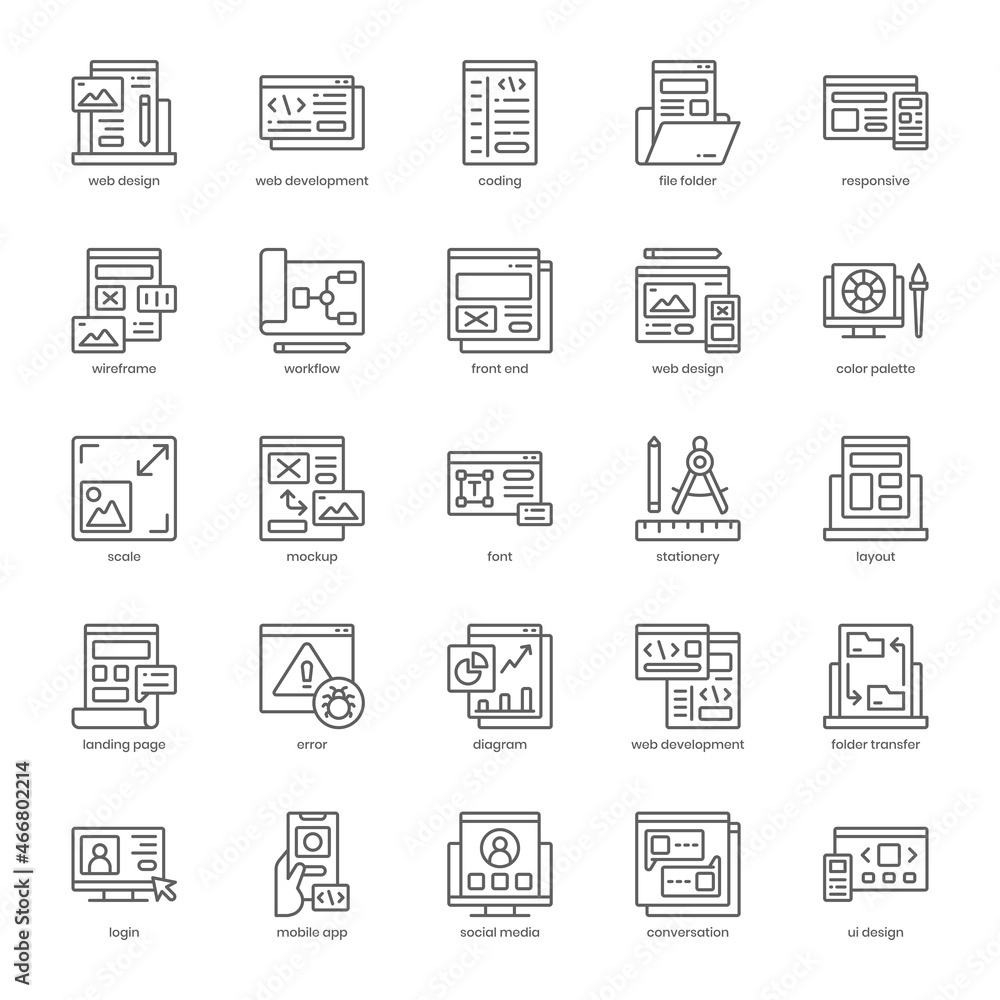 Web Design & Development pack for your website design, logo, app, UI. Web Design & Development icon outline design. Vector graphics illustration and editable stroke. Web Design & Development pack for your website design, logo, app, UI. Web Design & Development icon outline design. Vector graphics illustration and editable stroke.