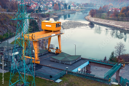 Fototapeta Naklejka Na Ścianę i Meble -  Infrasturcture of water power plant in Tresna, Silesia, Poland.