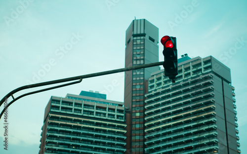 city, horror, stop, traffic light, skytower