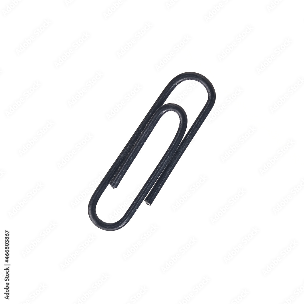 Colour metal paper clip isolated on a white background