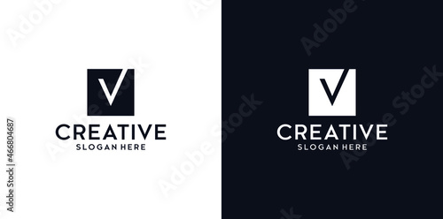 Letter V logo icon design | alphabet letter | Stylish typographic template elements | corporate identity
