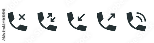 phone icon, Telephone call, handset, incoming call, outcoming, contact us icons set for apps and website