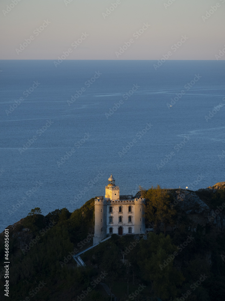 Sunset at the Faro de la Plata lighthouse, Monte Ul?a, Euskadi
