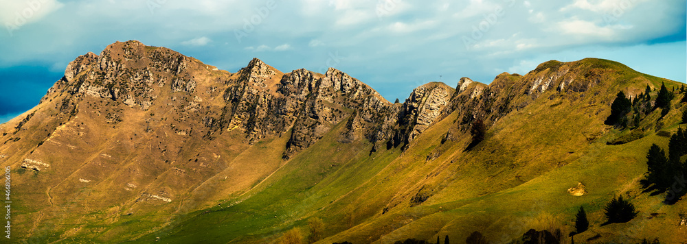 Steep Ridge Ridge The dramatic rugged and steep ridge and its lush green slopes that ...