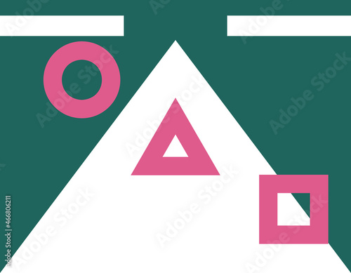 Squid game. Symbols of popular korean serial movie. Vector illustration