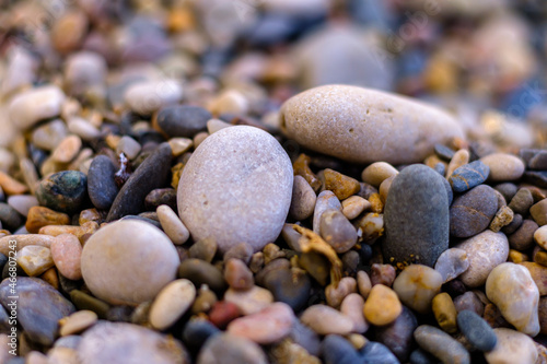 Close up a group of rock or stone at the beach, all background is full, selective focus
