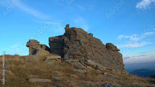 Natural Sphinx and Easter Island stone formations