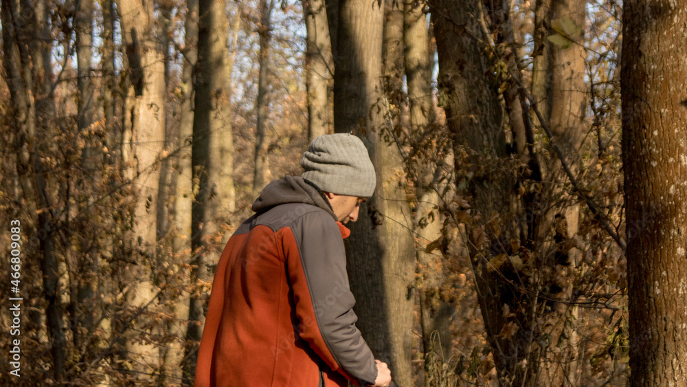 wandering man in a spooky forest wandering man in a spooky forest