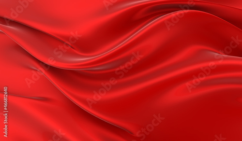 Red silk background. Waves of red silk full screen. Abstract elegant background for your project.