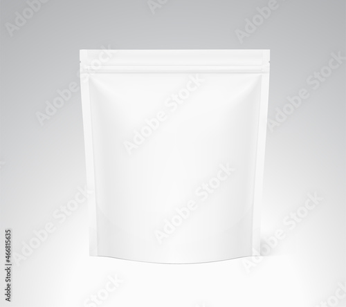 Pouch bag mockup. Vector illustration. Front view. Can be use for template your design, presentation, promo, ad. EPS10.	