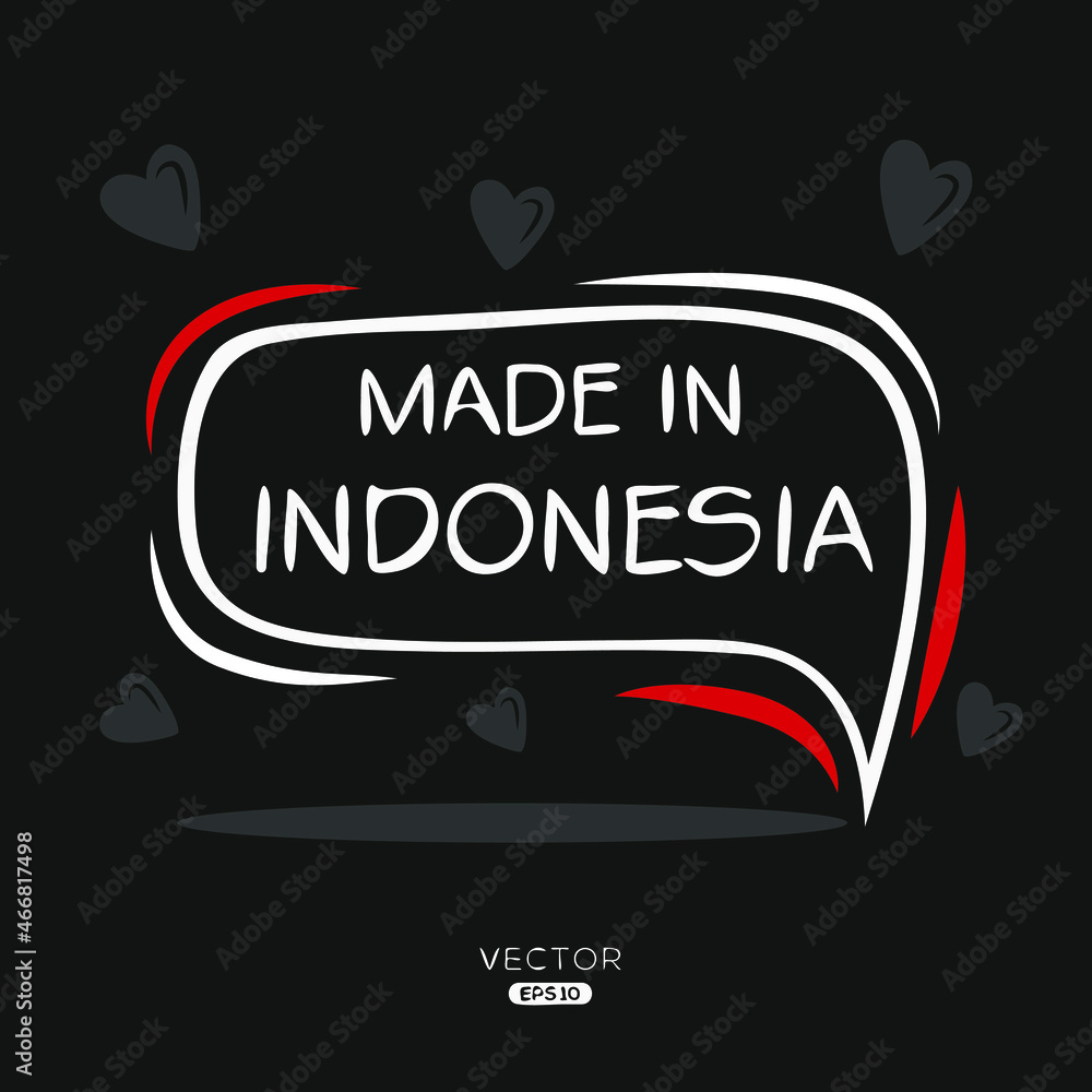 Made in Indonesia, vector illustration.