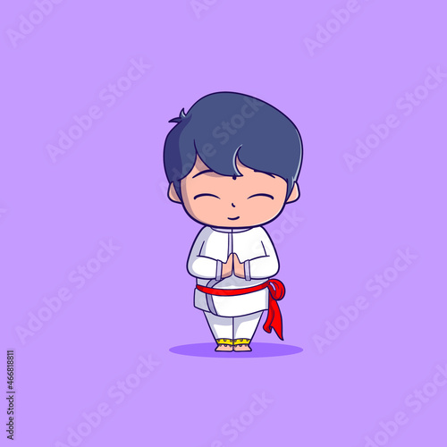 Cute male Indian people using traditional dress flat cartoon style Premium Vector
