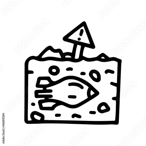 military pollution line vector doodle simple icon