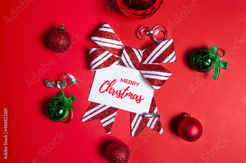 christmas card with christmas decorations