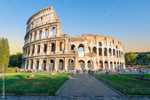 Coliseum with blue sky - Rome