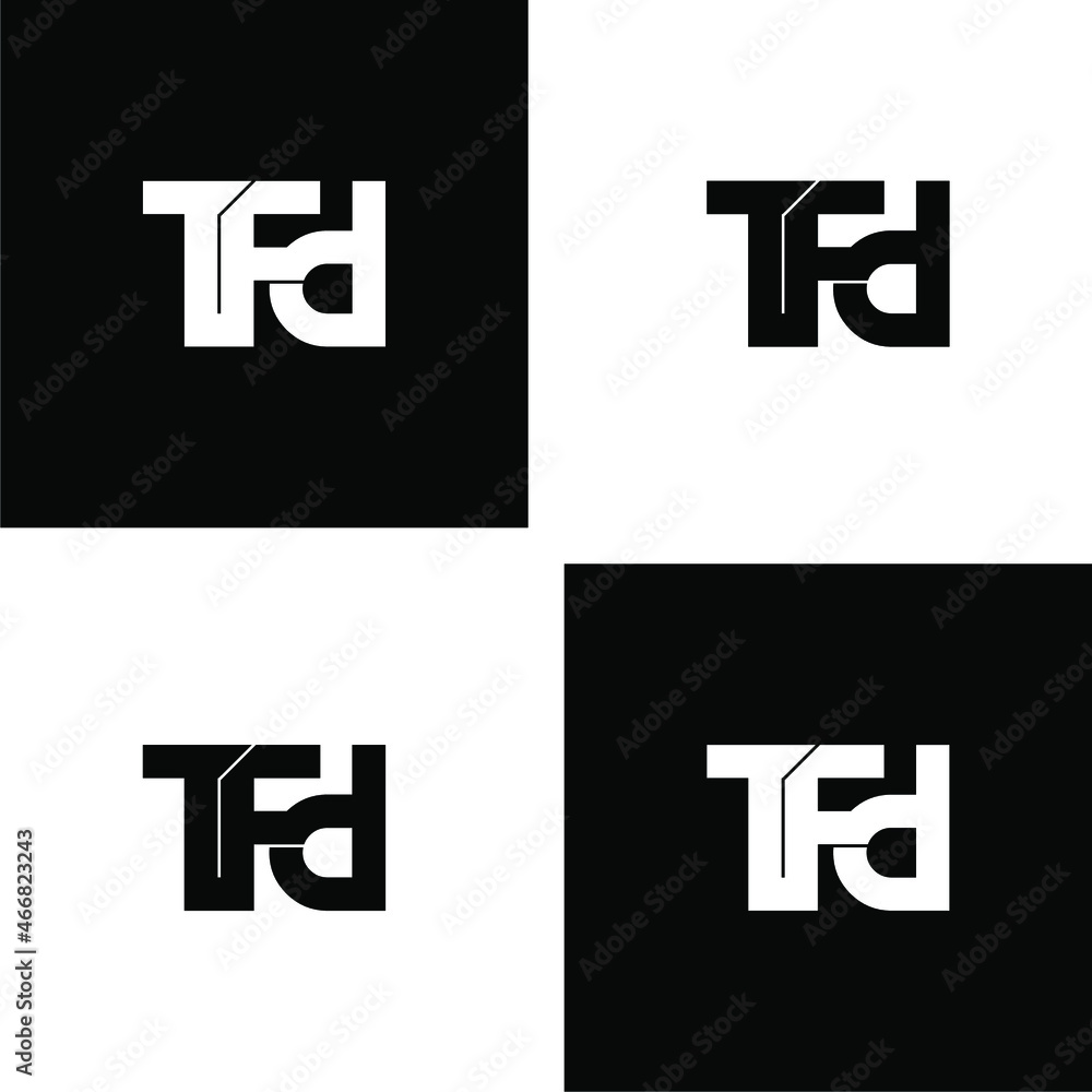 tfd initial letter monogram logo design set tfd initial letter monogram logo design set