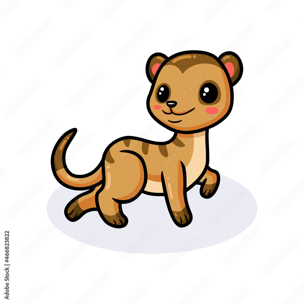 Cute little meerkat cartoon posing Cute little meerkat cartoon posing