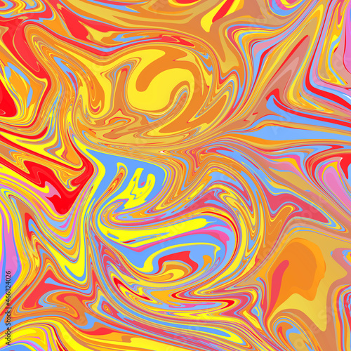 Wallpaper Mural High Resolution Colorful fluid painting with marbling texture, 3D Rendering. Torontodigital.ca
