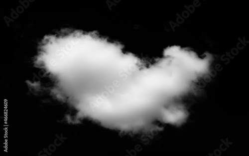 white cloud on black background.