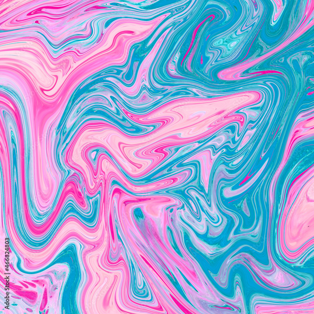 High Resolution Colorful fluid painting with marbling texture, 3D Rendering.