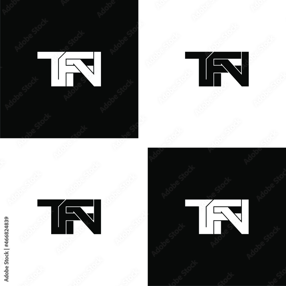 Fototapeta premium tfn initial letter monogram logo design set
