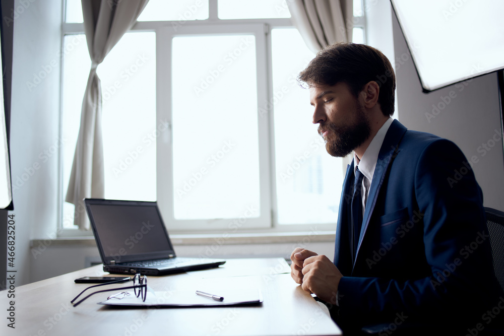 manager working for a laptop in the office emotions technologies manager working for a laptop in the office emotions technologies