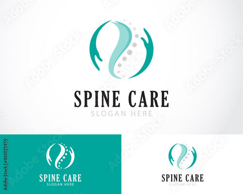 spine care logo creative hand clinic massage sign symbol emblem health