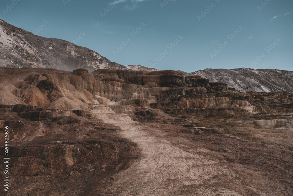 Brown Terraces in Mammoth Hot Springs