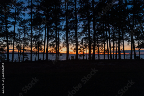 Silhouette sunset on the James River 