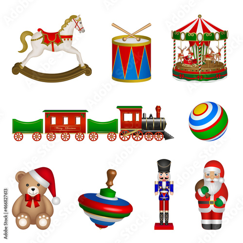 Set of isolated christmas toys